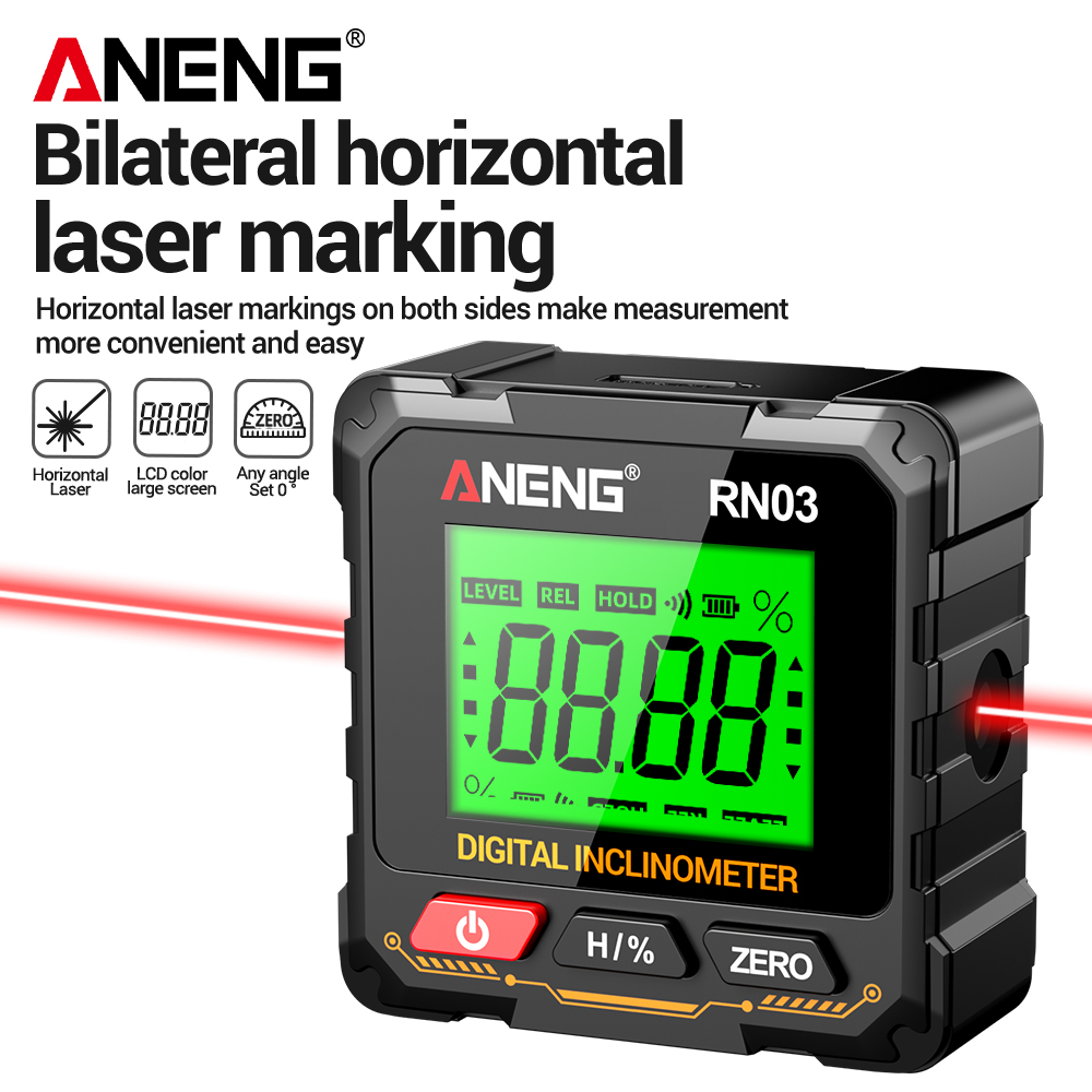 Industrial Laser Alignment Tool - Magnetischer digitaler Winkelmesser ANENG RN03 Laser-Neigungsmesser,