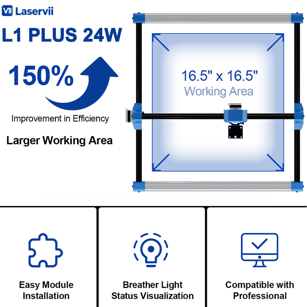 Industrial Laser Technology - Laservii L1 PLUS 24W Lasergraviergerät 420x420mm